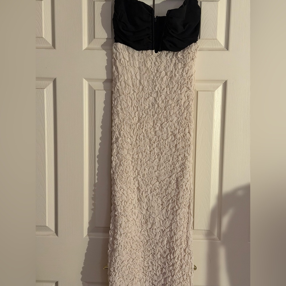 Anthropologie Strapless Two-Tone Midi Dress in Black and White-Kentucky Derby - Picture 5 of 10